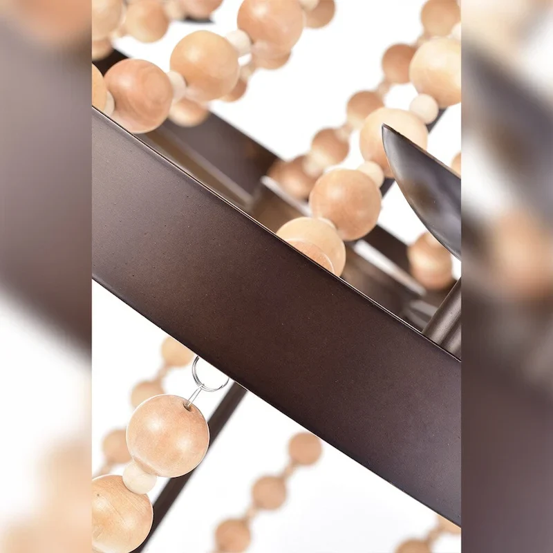 Crelimen 5-Light 22-Inch Wood Antique Bronze Pendant