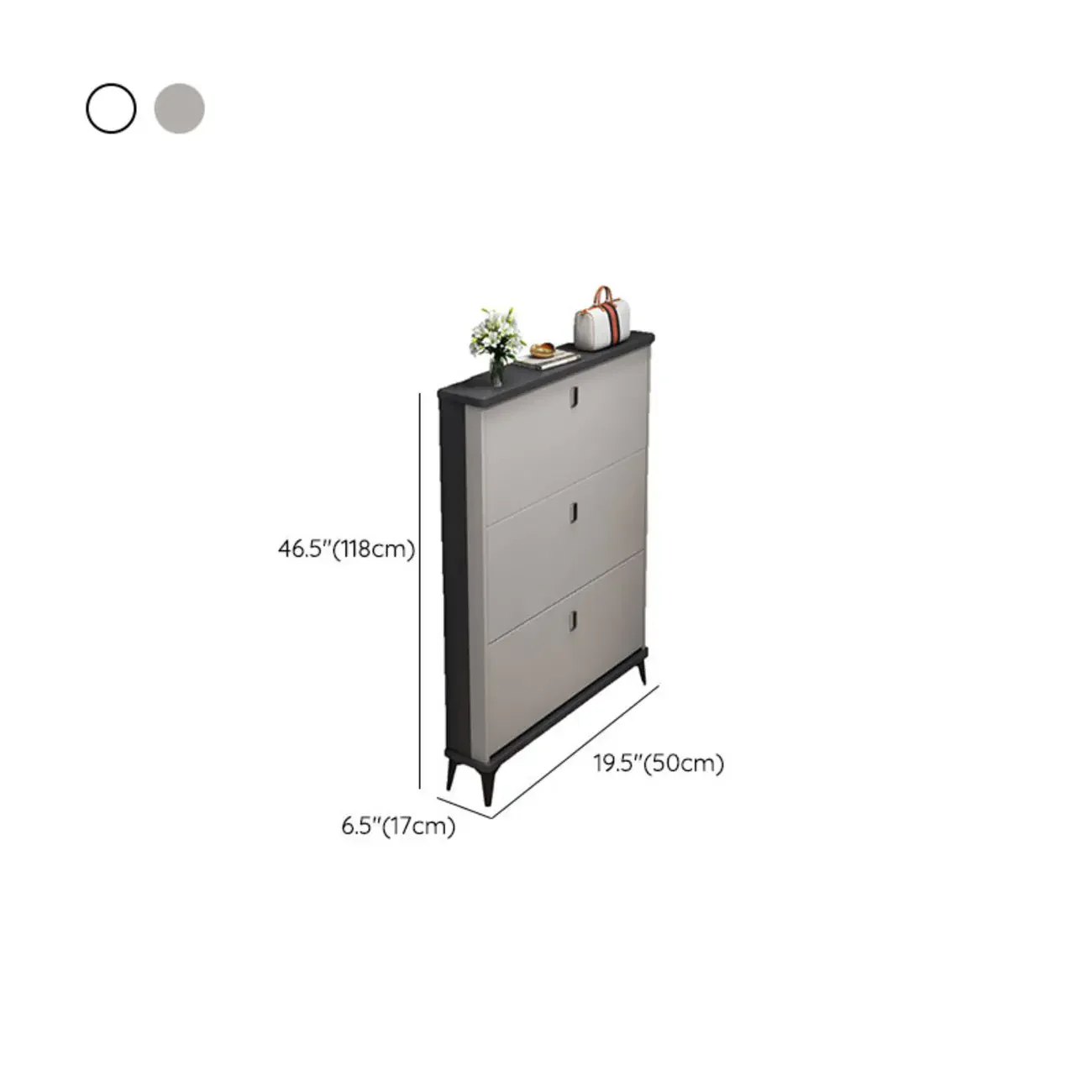 Modern Wood Shoe Cabinet with Adjustable Shelves