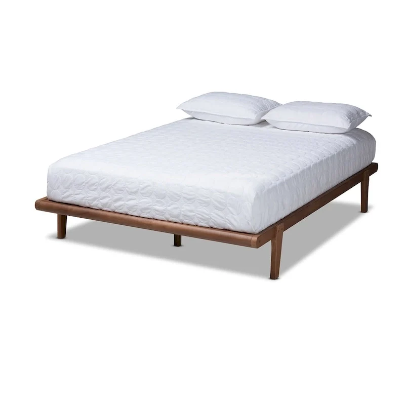 Walnut Wood Platform Bed Frame