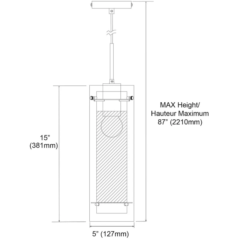 1-light Polished Chrome/ Clear Frosted Glass Pendant