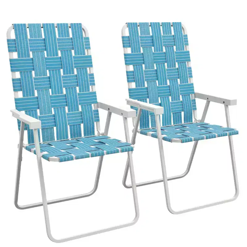 Outsunny Patio Folding Chairs, Classic Outdoor Camping Chairs, Portable Lawn Chairs w/ Armrests