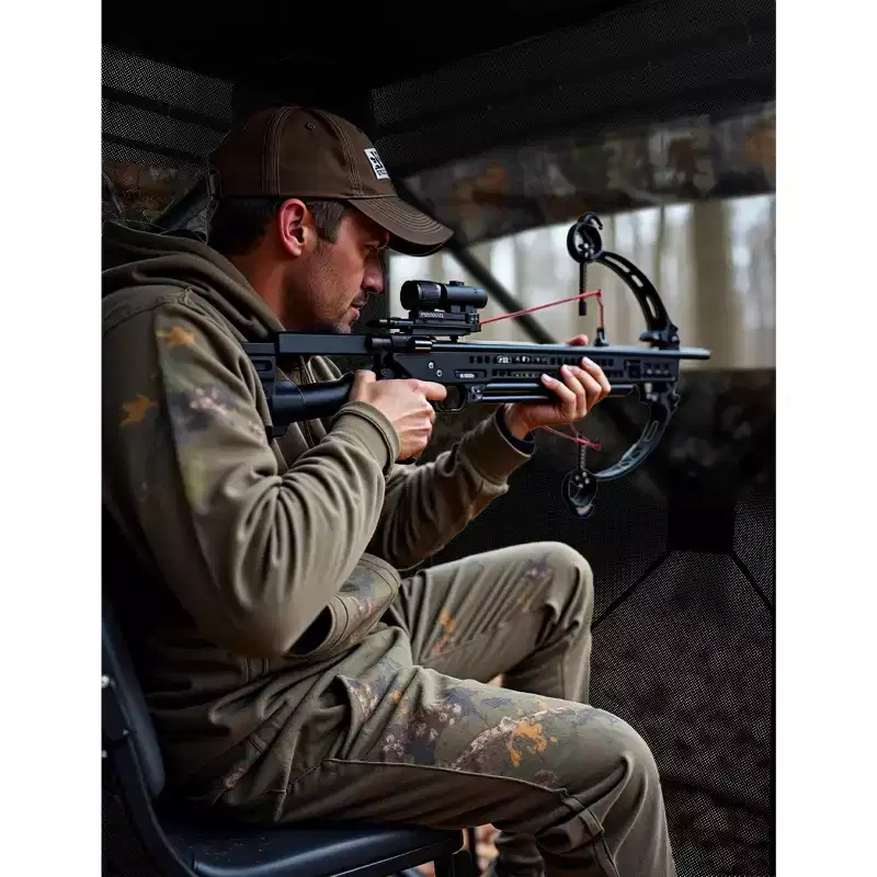 Hunting Blinds, 270 Degree See Through Pop Up Ground Blind for Deer, Waterproof Pop Up Deer Blind with Door, Camouflage Tent with Portable Carry Bag