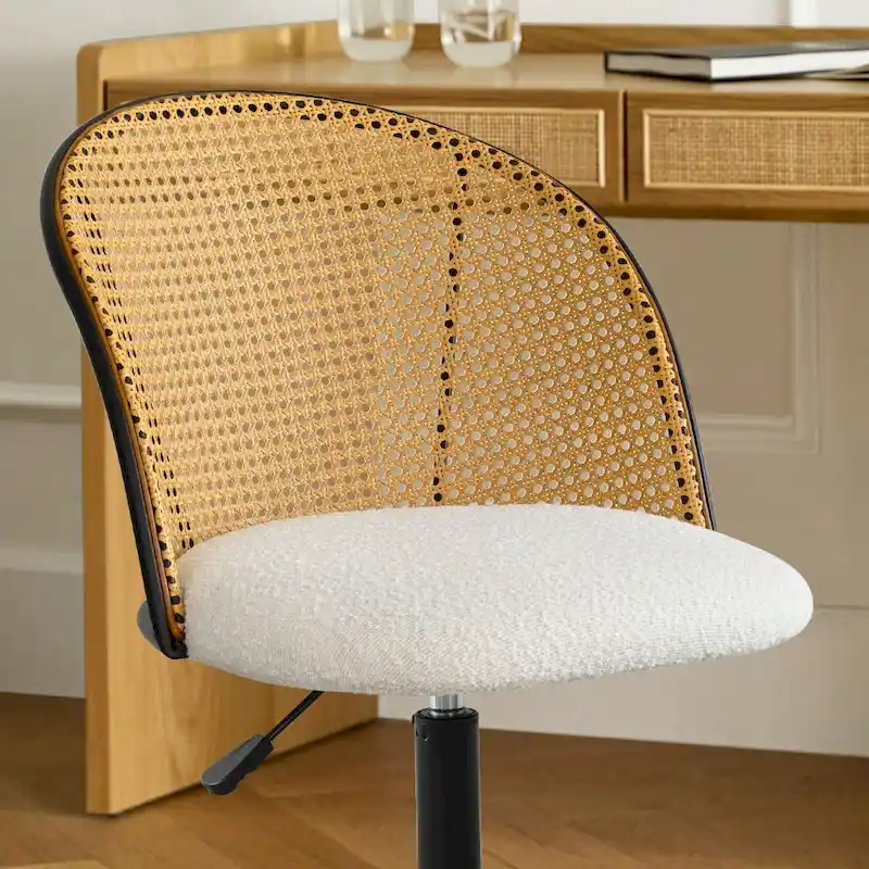 Boucle Rattan Task Chair