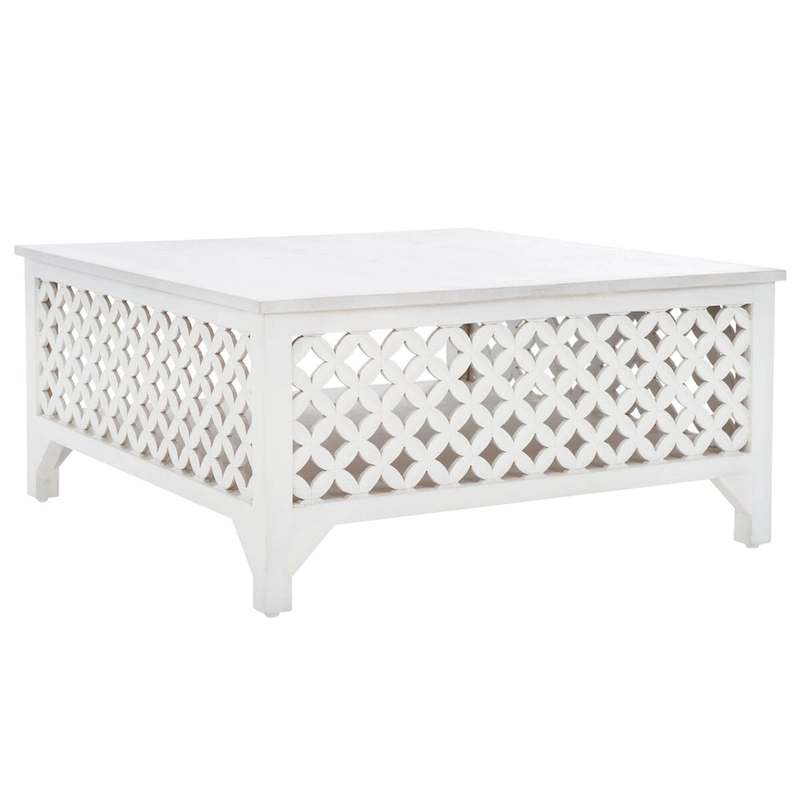SAFAVIEH Bernardina Square Single Shelf Coffee Table - 34 L x 34 D x 16 H - 34Wx34Dx16H