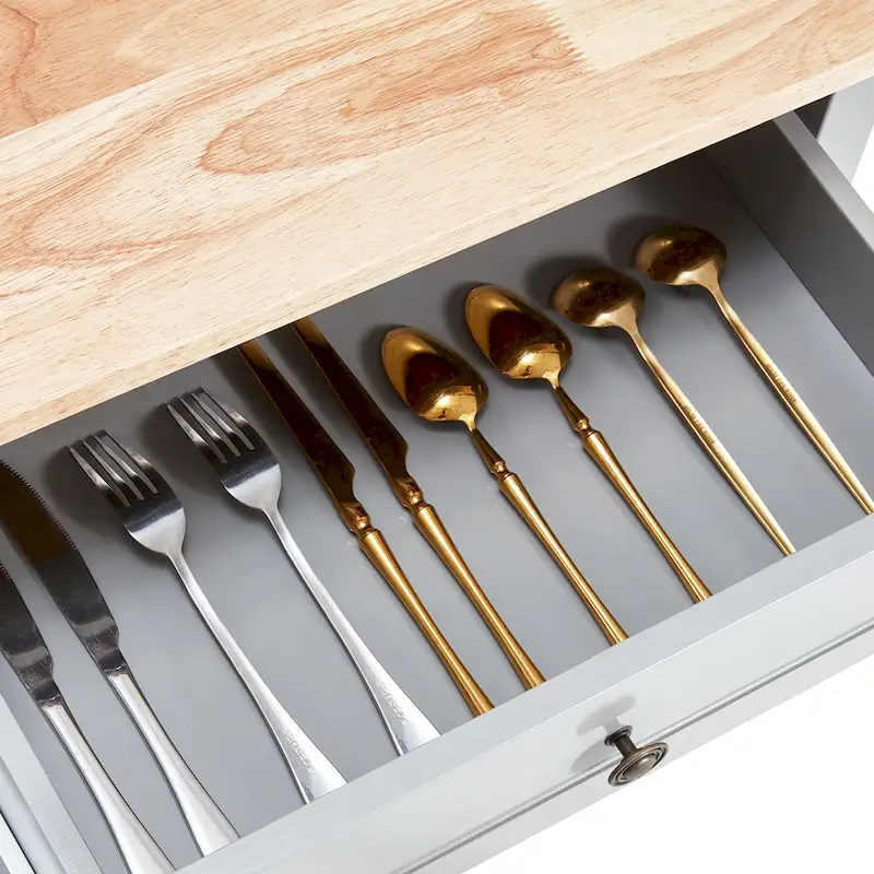 AVAWING 42 Rolling Kitchen Island Microwave Cabinet Trolley Cart