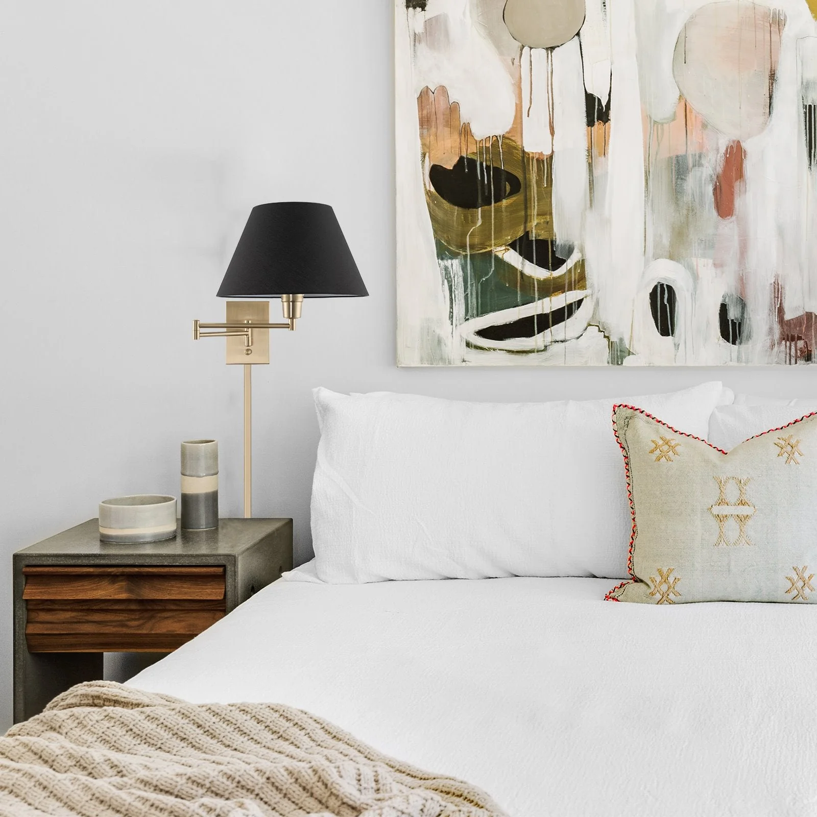 Cambridge 15 Modern Swing Arm Wall Lamp - Plug In/Wall Mount, 2-Pack