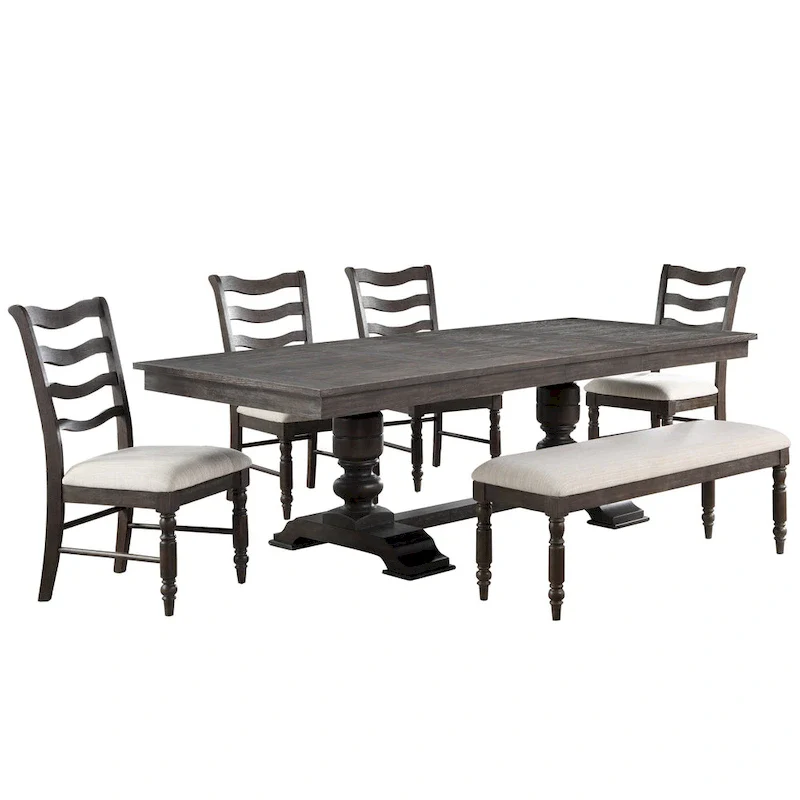 Haven Extendable Dining Set - Classic Design with Bench and Chairs