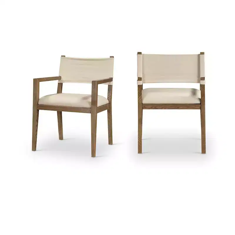 Meridian Furniture Avon Linen Textured Fabric Dining Arm Chair
