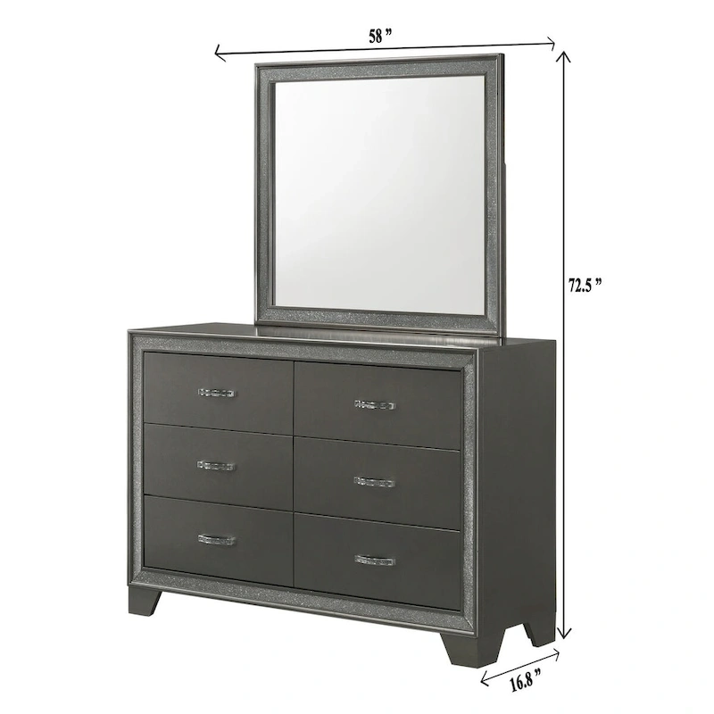 Hoyt Dark Gray Faux Leather Upholstered Tufted King Panel Bed