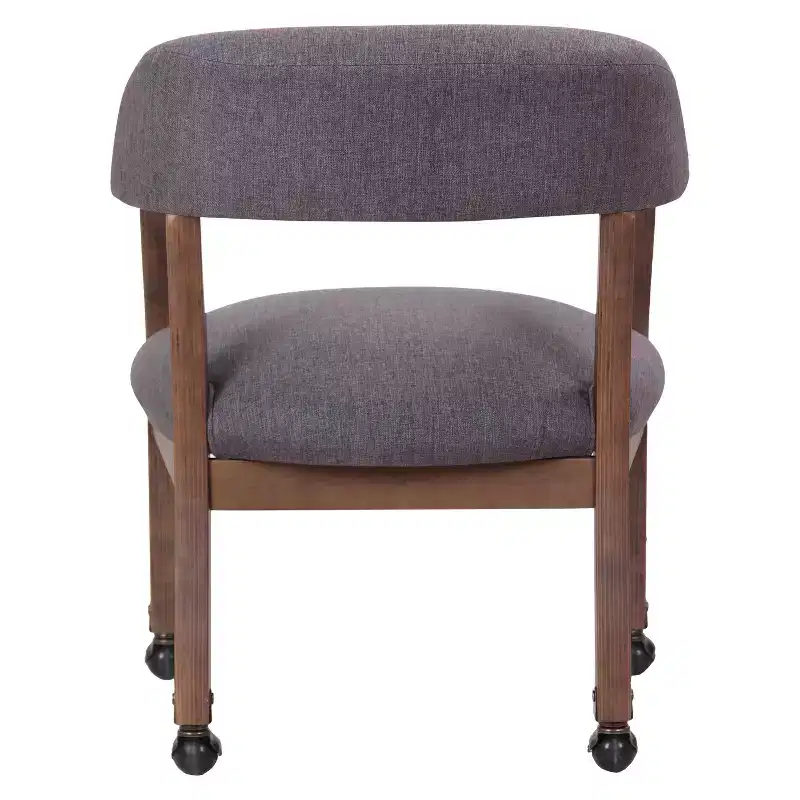 Boss Office Products Modern Captain's Chair with Casters Slate Gray: Upholstered Desk Chair with Nailhead Trim, Fixed Arms