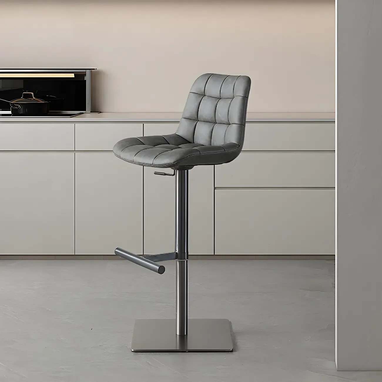 Modern Low Back Cushioned Swivel Adjustable Bar Stool