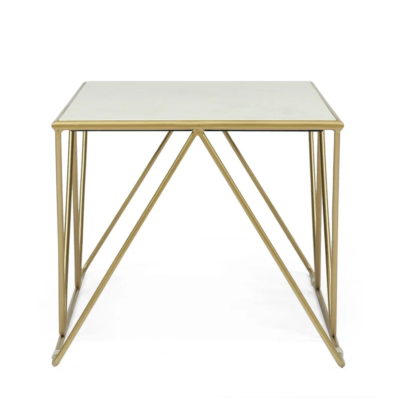 Sardis Modern Glam Handcrafted Marble Top Coffee Table by Christopher Knight Home - 37.00 L x 19.00 W x 18.00 H