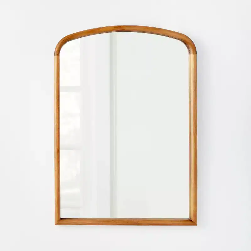 24" x 34" Wood Arch Decorative Wall Mirror Natural - Threshold™ designed with Studio McGee: Stained Finish, No Assembly Required