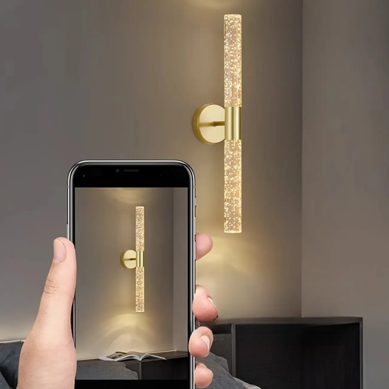 Modern 2-Light Acrylic Dreamy Cylinder Wall Sconce