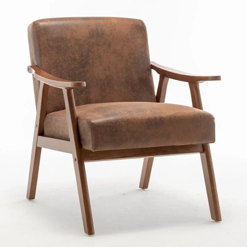 Mid-Century Modern Chair, Living Room Chair with Solid Wood Frame