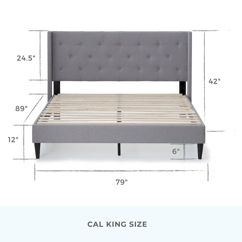 Brookside Isabelle Button Tufted Wingback Upholstered Bed