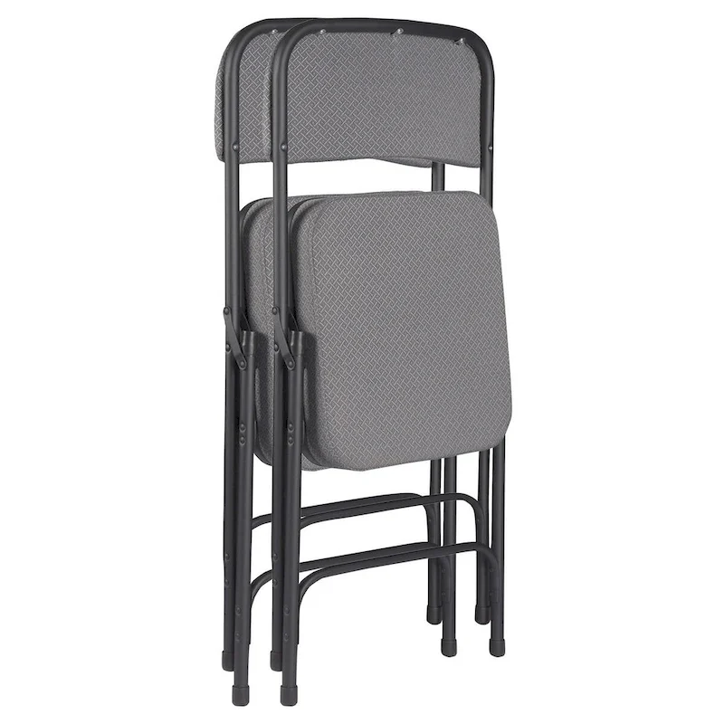 Hampden Furnishings Bernadine Collection Deluxe Fabric Padded Folding Chair, Pack of 2