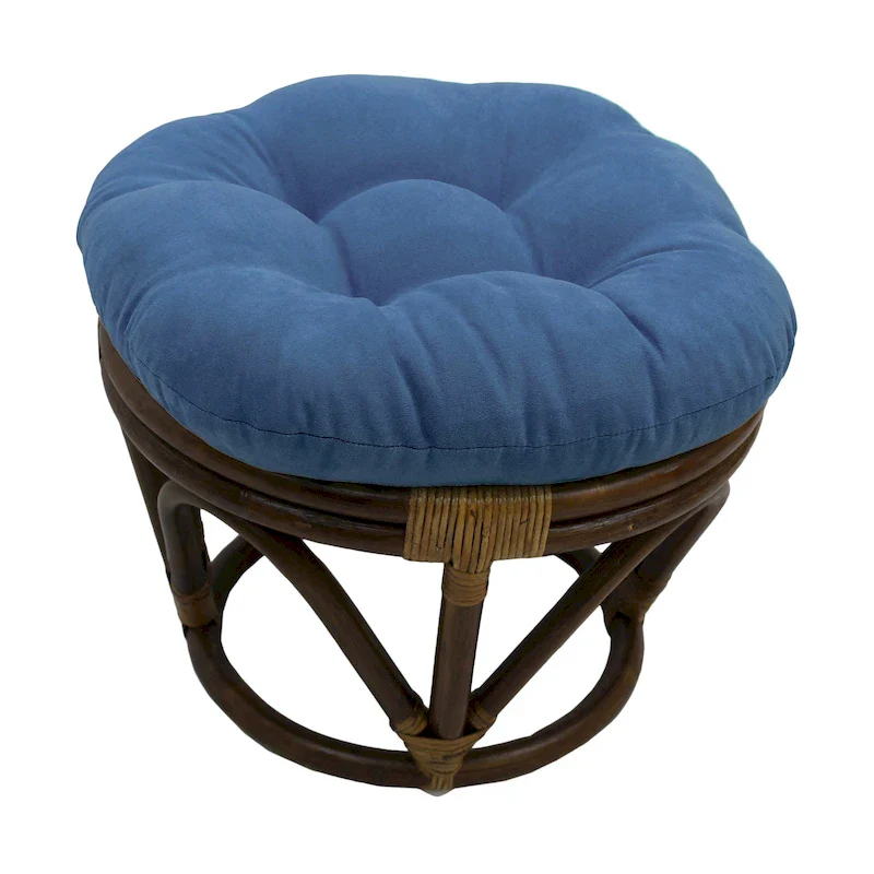 Bali 18-inch Footstool with Microsuede Cushion