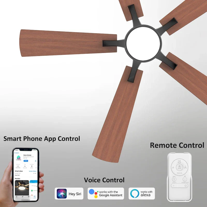 Elliott 52-inch Indoor/Outdoor Smart Ceiling Fan, Dimmable LED Light Kit & Remote, Works with Alexa/Google Home/Siri.