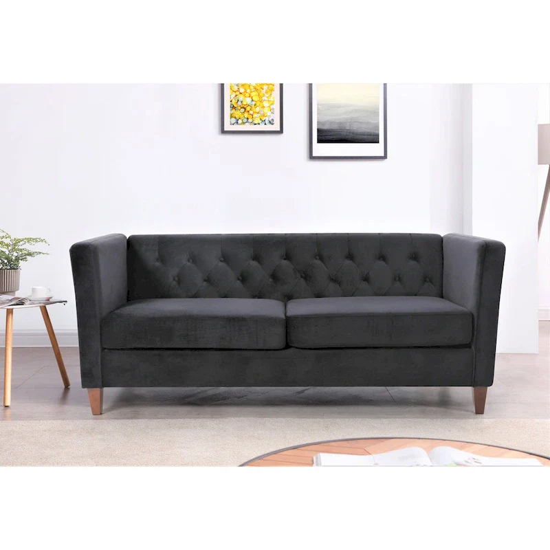 Lisette 73.3 Velvet Square Arm Sofa