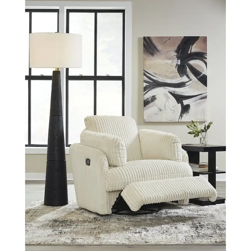Swivel Glider Recliner 360° Press-Back Polyester Barrel Shape Storage Bolster Pillows