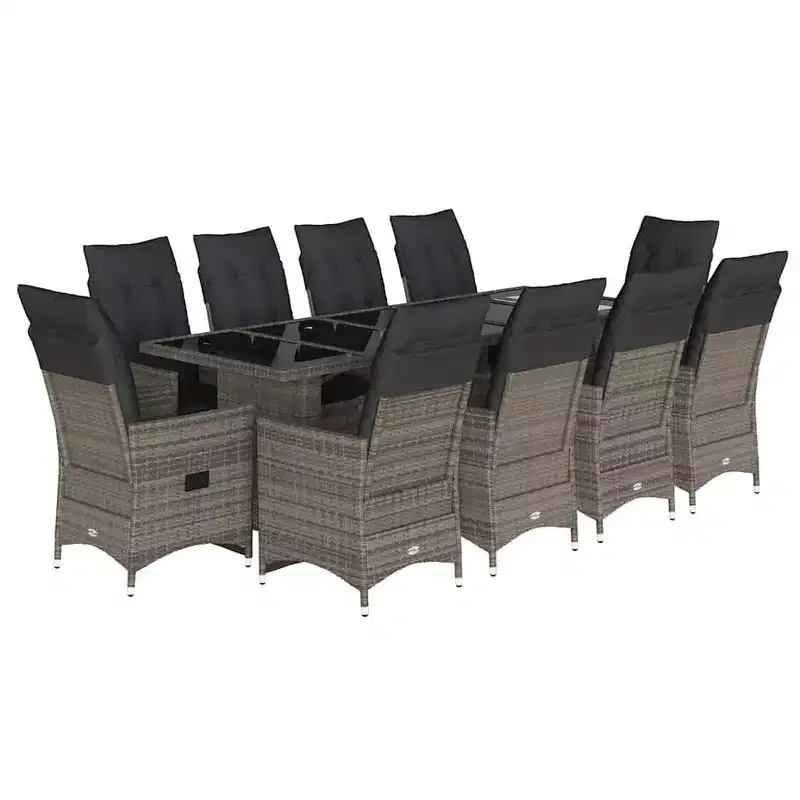 vidaXL Bistro Set PE Rattan, Powder-coated Steel, Tempered Glass
