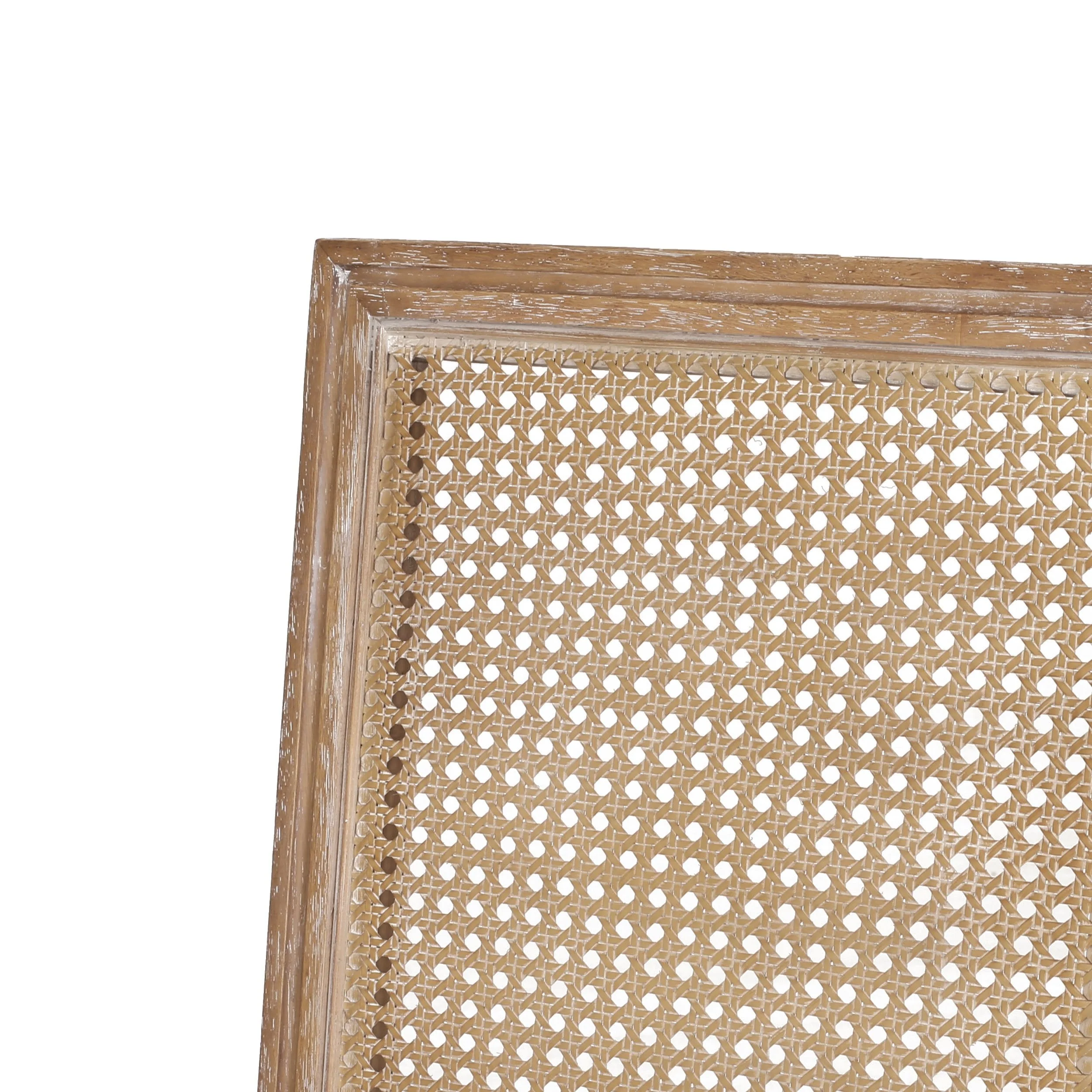 French Country Wood and Cane Upholstered Dining Chair, Set of 4 - NH494513