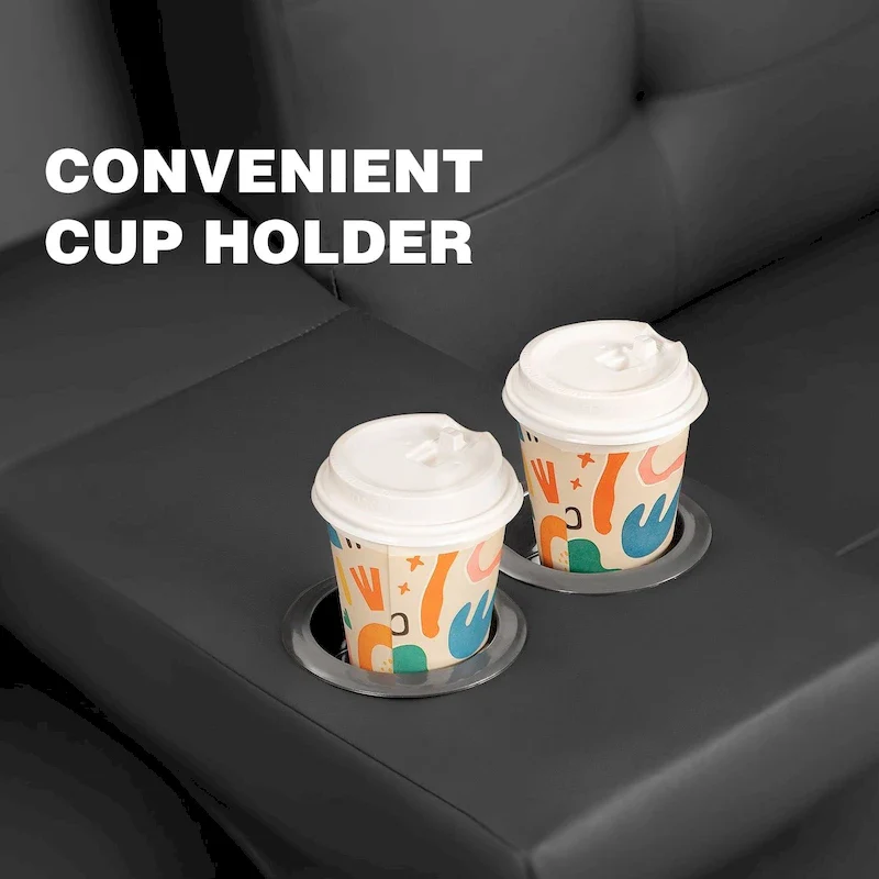 Homall Futon Sofa Bed Convertible Lounge Couch Sofa with Cupholders & Pillows