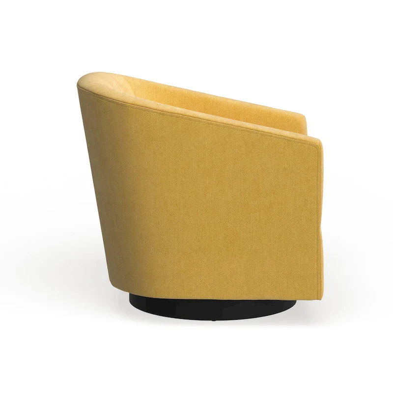 Barrel Back Swivel Chair with Wood Base