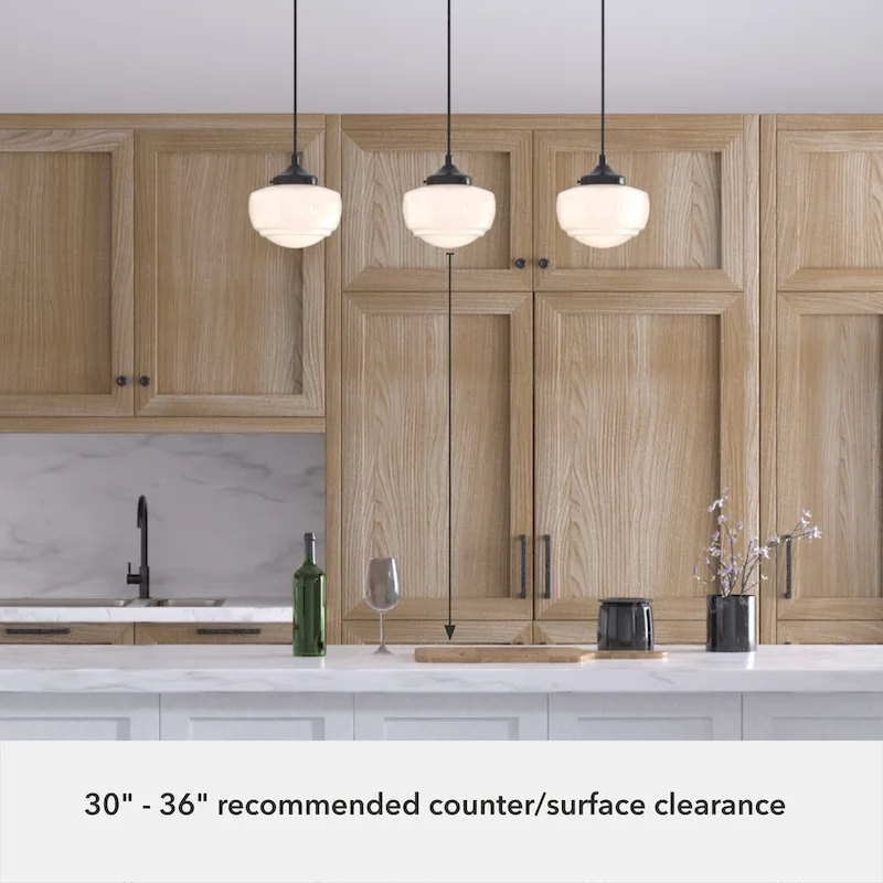 Hunter Saddle Creek 3-Light Linear Cluster Pendant - Kitchen Island, Dining Room - Modern Schoolhouse, Transitional