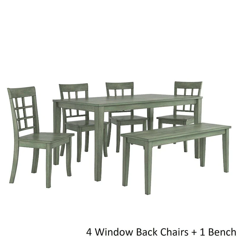 60-Inch Rectangular Antique Sage Green Dining