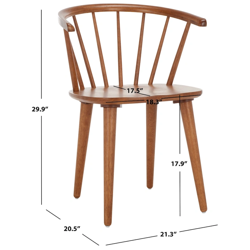 SAFAVIEH Home Blanchard 18-inch Curved Spindle Side Chair [SET of 2] - 21W x 21D x 30H