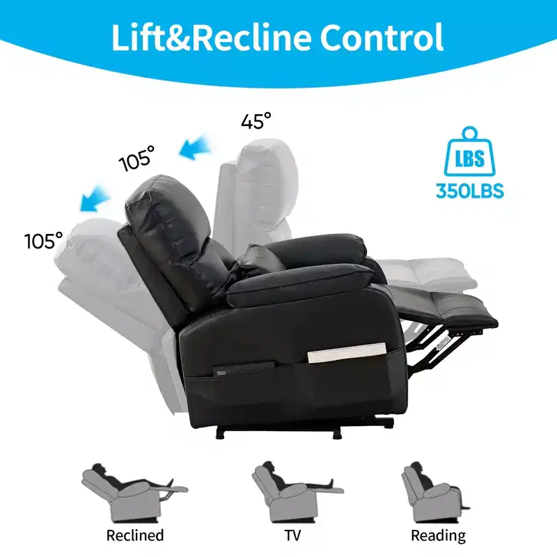 Mjkone Power Lift Recliners Chair with Vibration Massage Heating,8 Points MessageRecling Degrees,Storage,Cup Holder