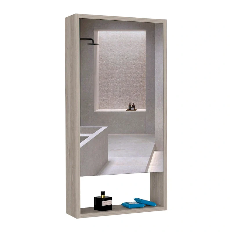 Medicine Cabinet Irvine, One External Shelf, White Finish,High quality and durable
