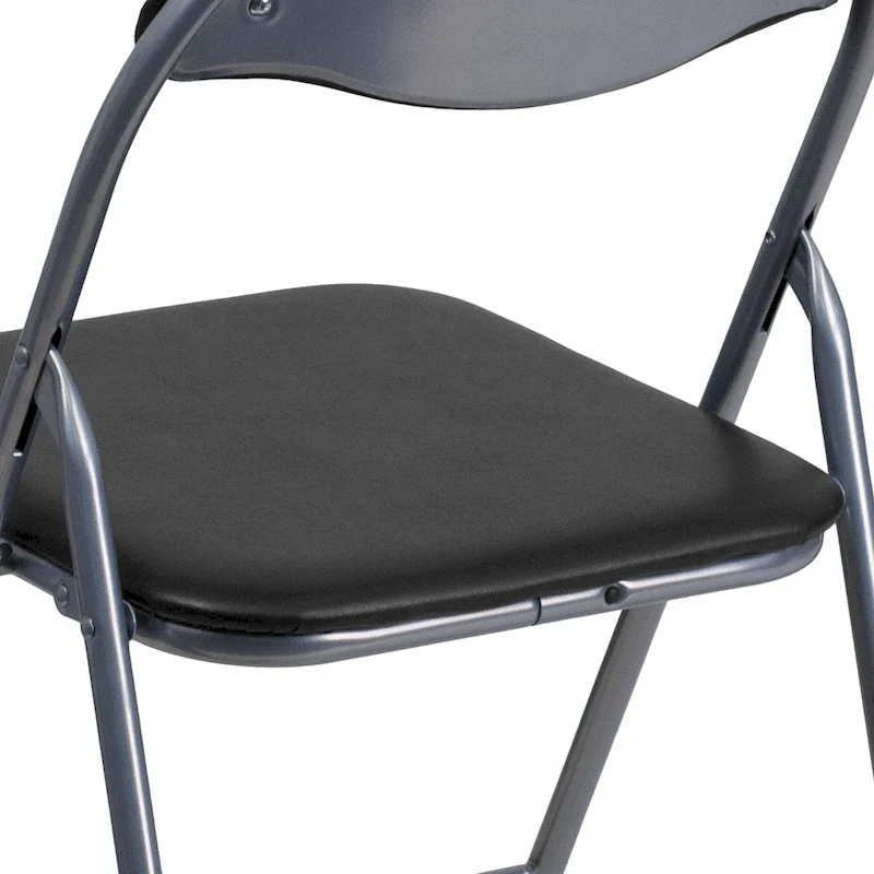 2 Pack 300 lb. Capacity Vinyl Metal Folding Chair with Carrying Handle
