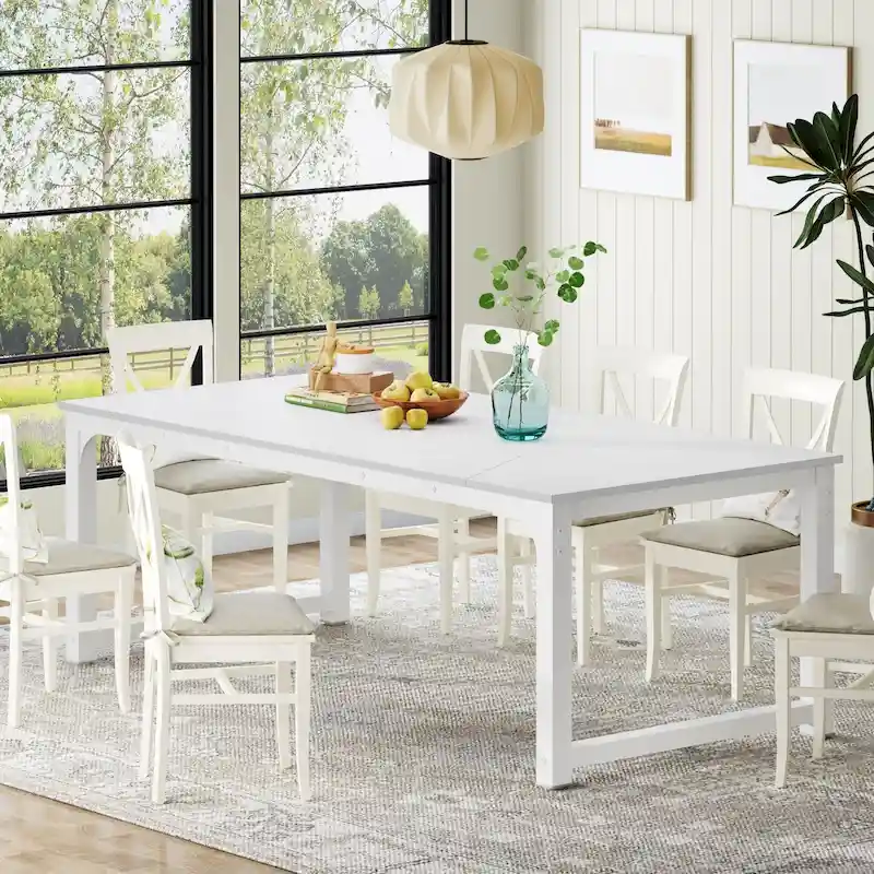 78.74 Inches Modern Dining Table for 8-10, Rectangular Kitchen Table - 78.7W x 39.4D