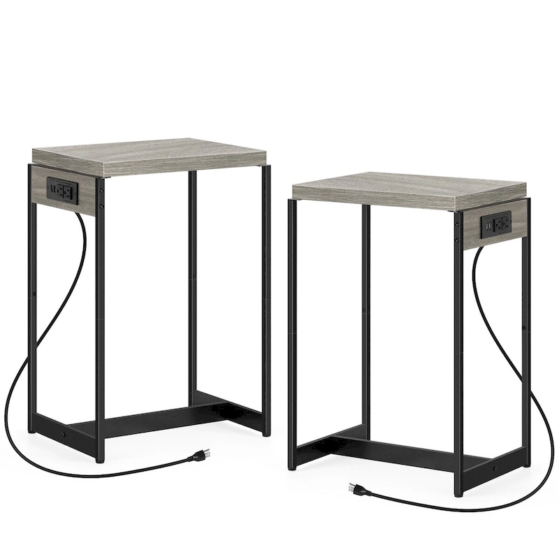 Nightstands Set of 2 with Charging Station
