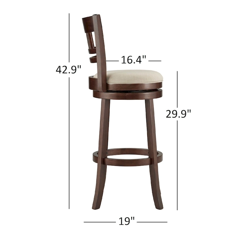 Lyla Swivel 29-inch Brown High Back Bar Height Barstool by iNSPIRE Q Classic