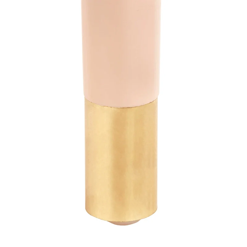 Mid-Century One Drawer Side Table - Antique White/Blush Pink/Walnut