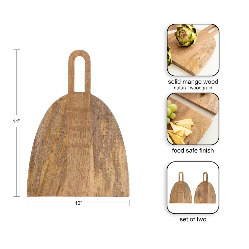 Kate and Laurel Staven 2 Piece Wood Serving Board Set