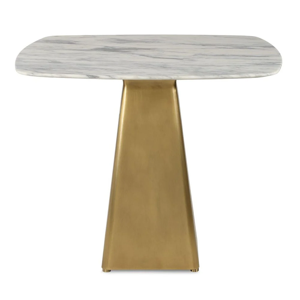 Equilateral Bistro Table - Arabescato/Brass, 2 CARTONS
