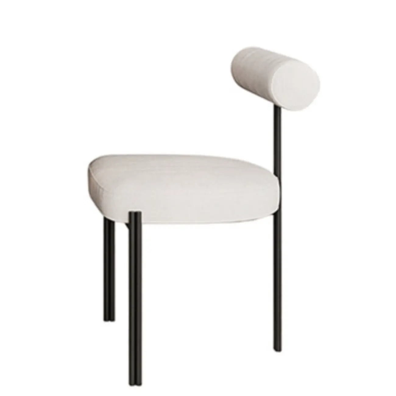 Grid Pattern Upholstered Armless Low Back Dining Chairs