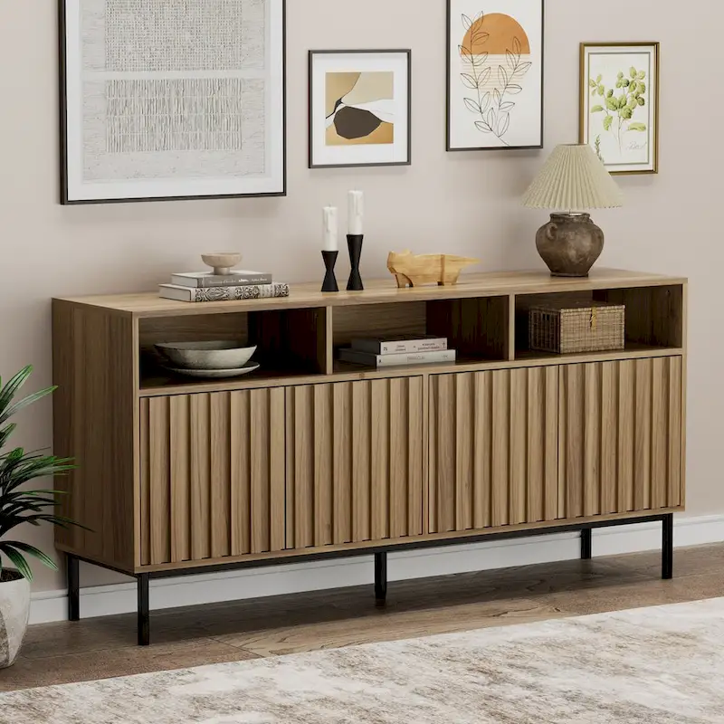 Sideboard Kitchen Buffet Coffee Bar Cabinet Storage Cabinet Server Table Mid Century