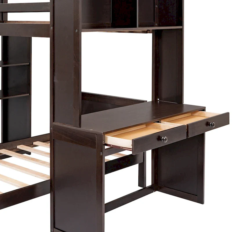 Twin over Twin Pine Loft Bed with Stand-alone