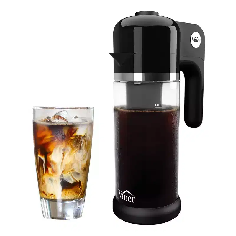 Vinci Express Cold Brew 37oz Coffee Maker - Black: Iced Coffee Machine, Dishwasher-Safe, Electric, No Filter Needed