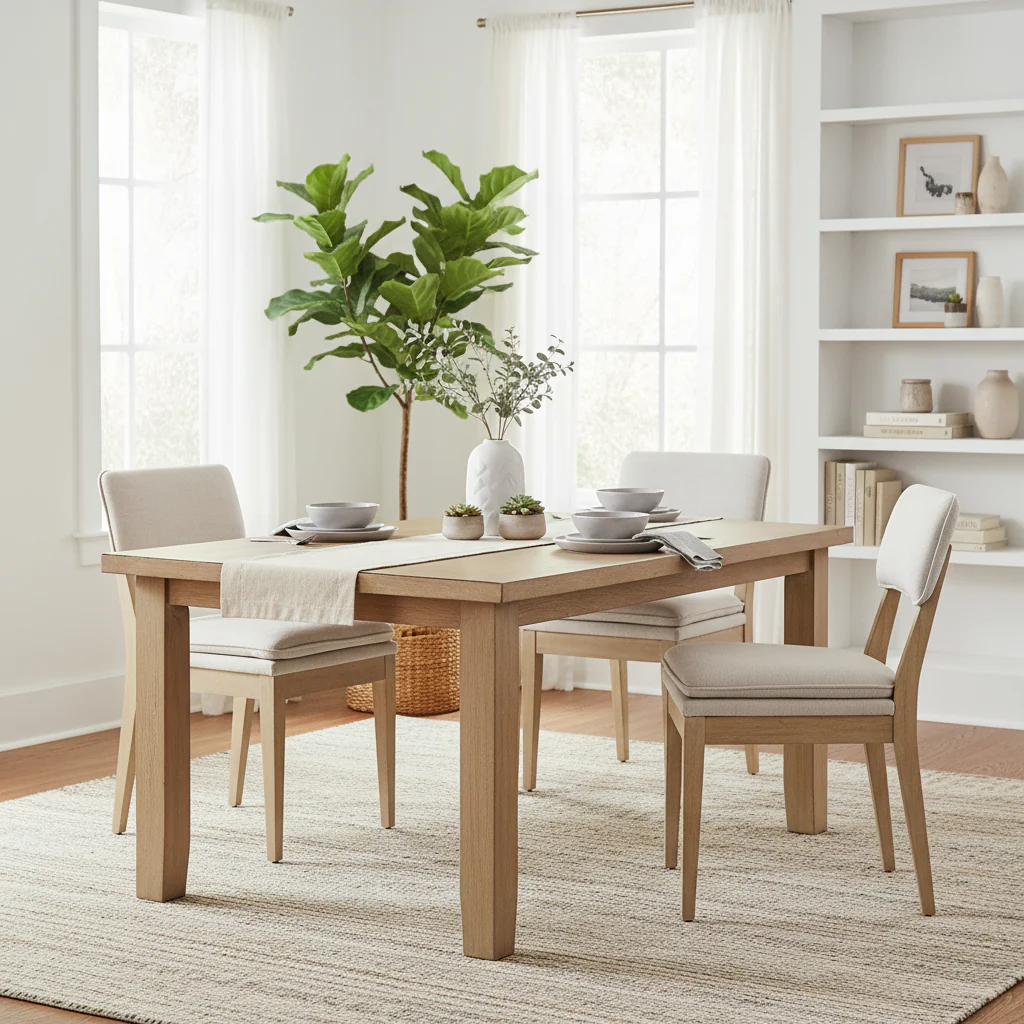 Solid Wood Upholstered Dining Chairs (Set of 2)