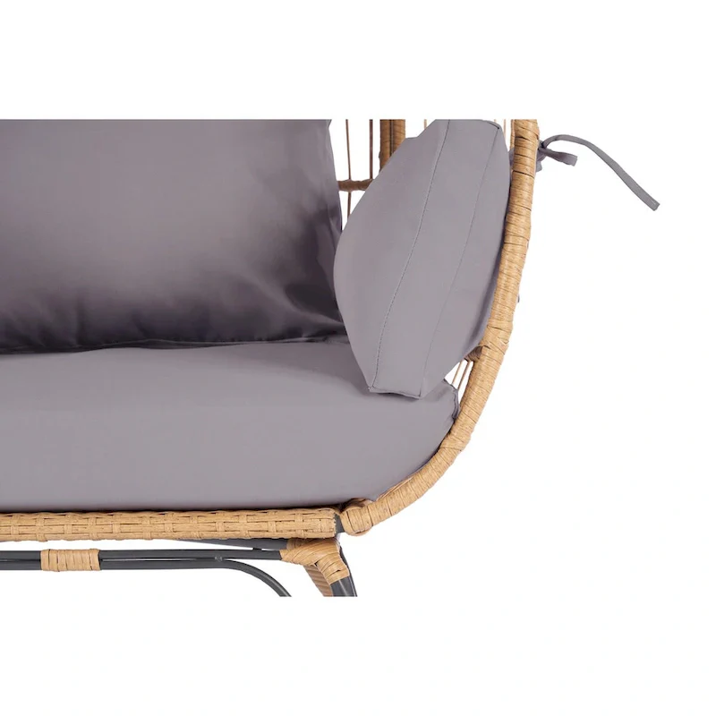 Steel Frame Wicker Egg Chair Max 440lb Capacity