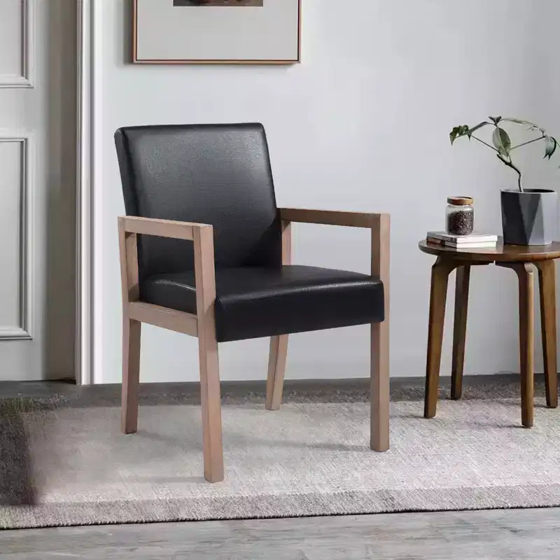 Bekrvio Mid-century Accent Chair Reading Armchair with Rubberwood Frame for Living Room, Bedroom