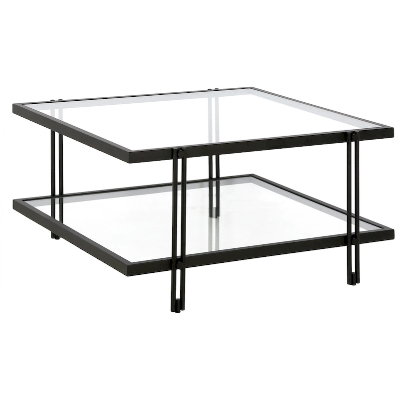 Inez Modern Steel and Glass Coffee Table