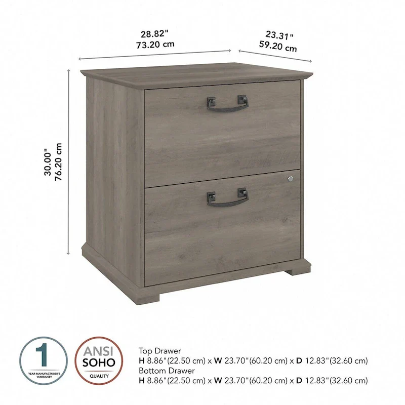 Farmhouse Lateral File Cabinet - 2 Drawer